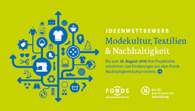 Keyvisual zum Wettbewerb "Modekultur, Textilien und Nachhaltigkeit" des Fonds Nachhaltigkeitskultur des Rates für Nachhaltige Entwicklung